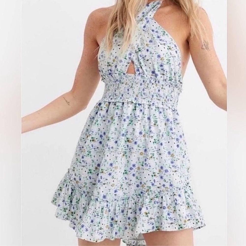 Floral Halter Mini Dress